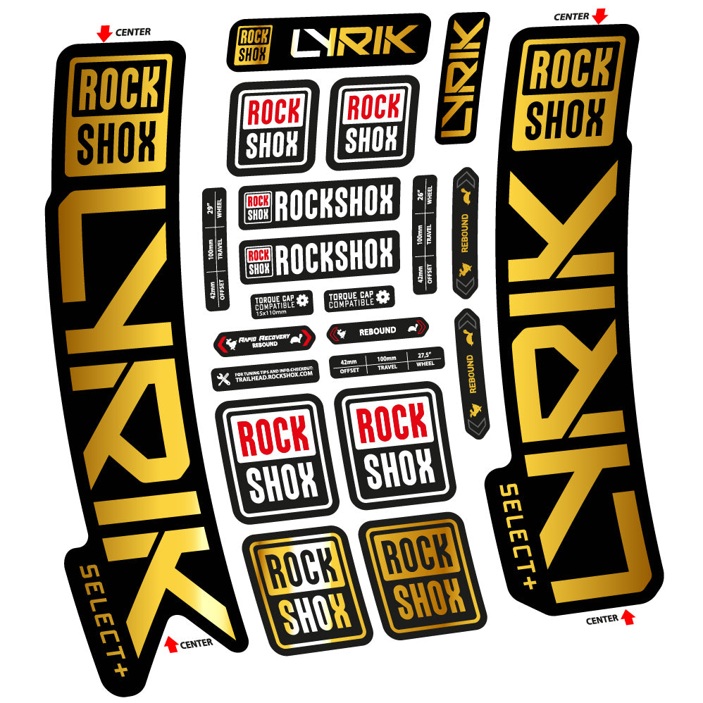 Autocollant Rock Shox Lyrik Select Plus 2023 Vélo Fourche vinyle autocollant