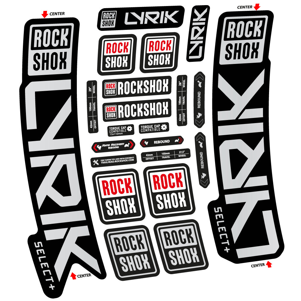 Autocollant Rock Shox Lyrik Select Plus 2023 Vélo Fourche vinyle autocollant