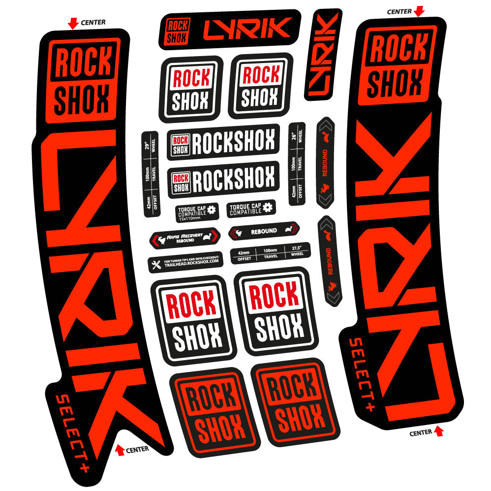 Autocollant Rock Shox Lyrik Select Plus 2023 Vélo Fourche vinyle autocollant