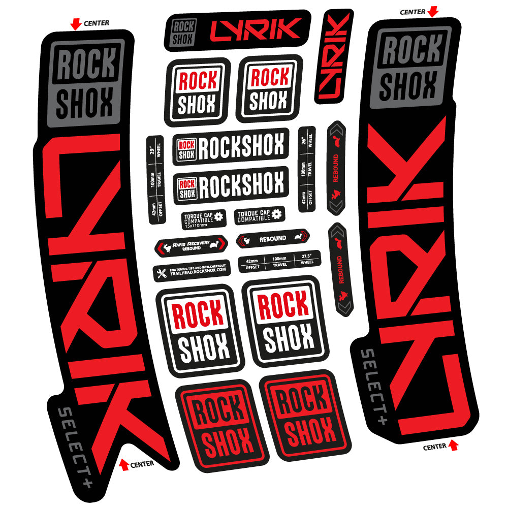 Autocollant Rock Shox Lyrik Select Plus 2023 Vélo Fourche vinyle autocollant