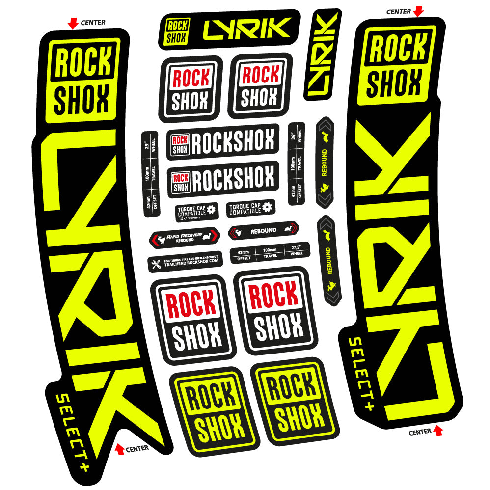 Autocollant Rock Shox Lyrik Select Plus 2023 Vélo Fourche vinyle autocollant