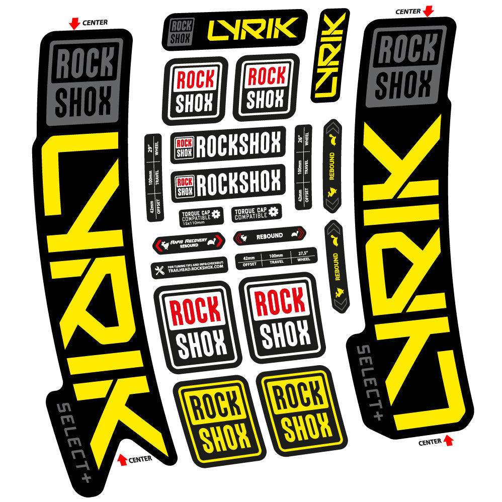 Autocollant Rock Shox Lyrik Select Plus 2023 Vélo Fourche vinyle autocollant