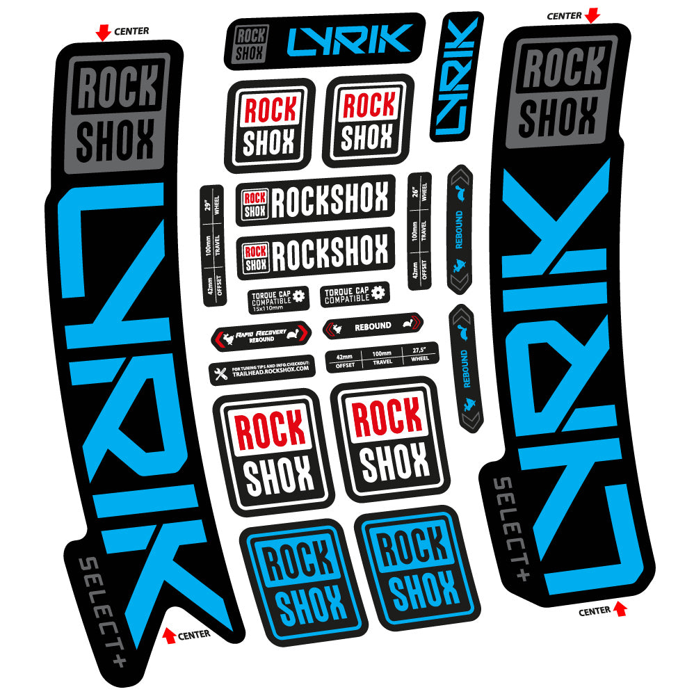 Autocollant Rock Shox Lyrik Select Plus 2023 Vélo Fourche vinyle autocollant