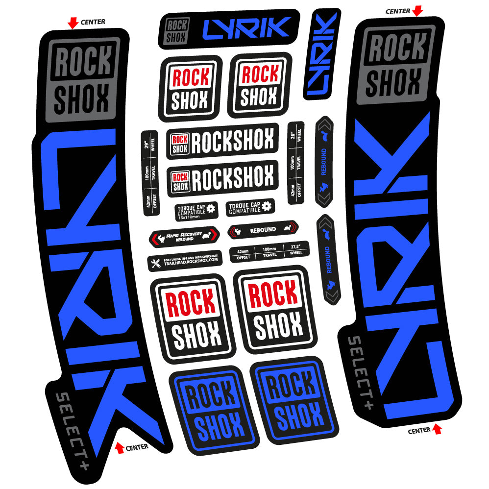 Autocollant Rock Shox Lyrik Select Plus 2023 Vélo Fourche vinyle autocollant