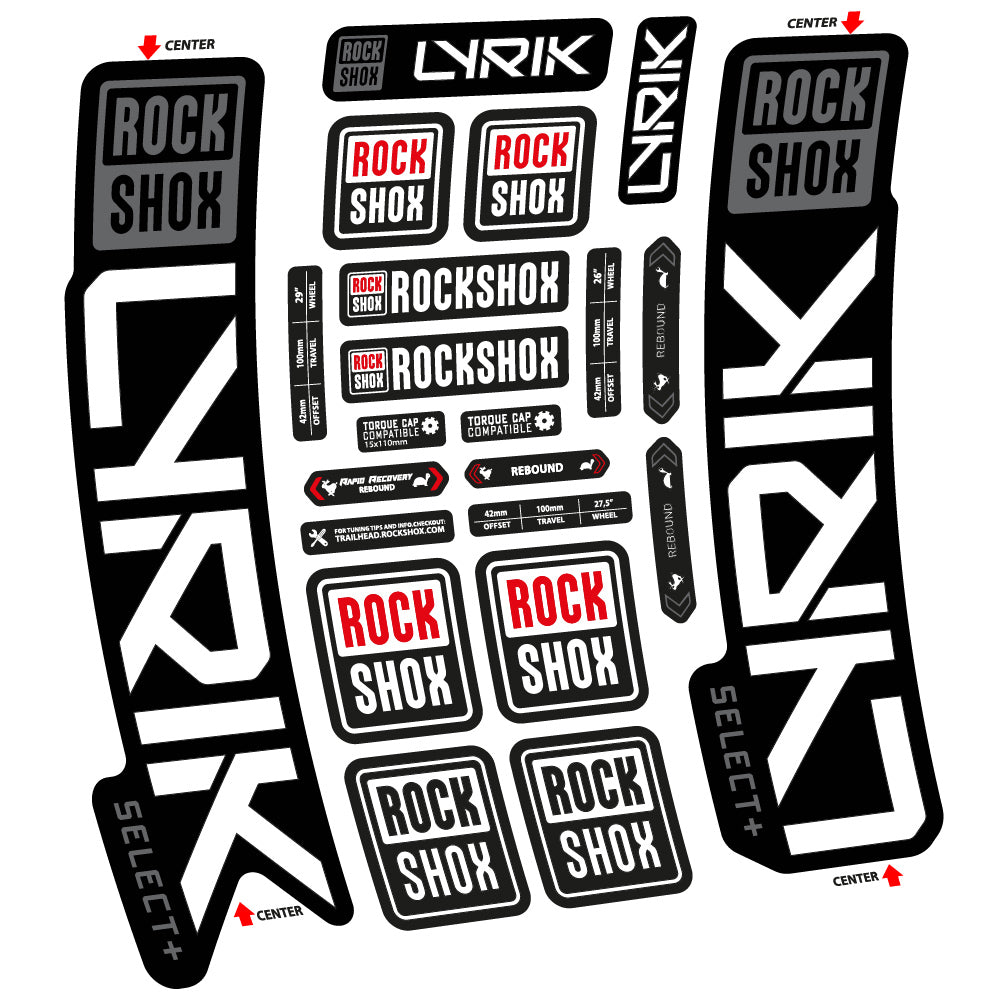 Autocollant Rock Shox Lyrik Select Plus 2023 Vélo Fourche vinyle autocollant