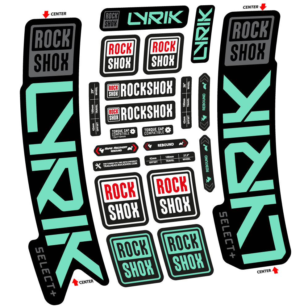 Autocollant Rock Shox Lyrik Select Plus 2023 Vélo Fourche vinyle autocollant