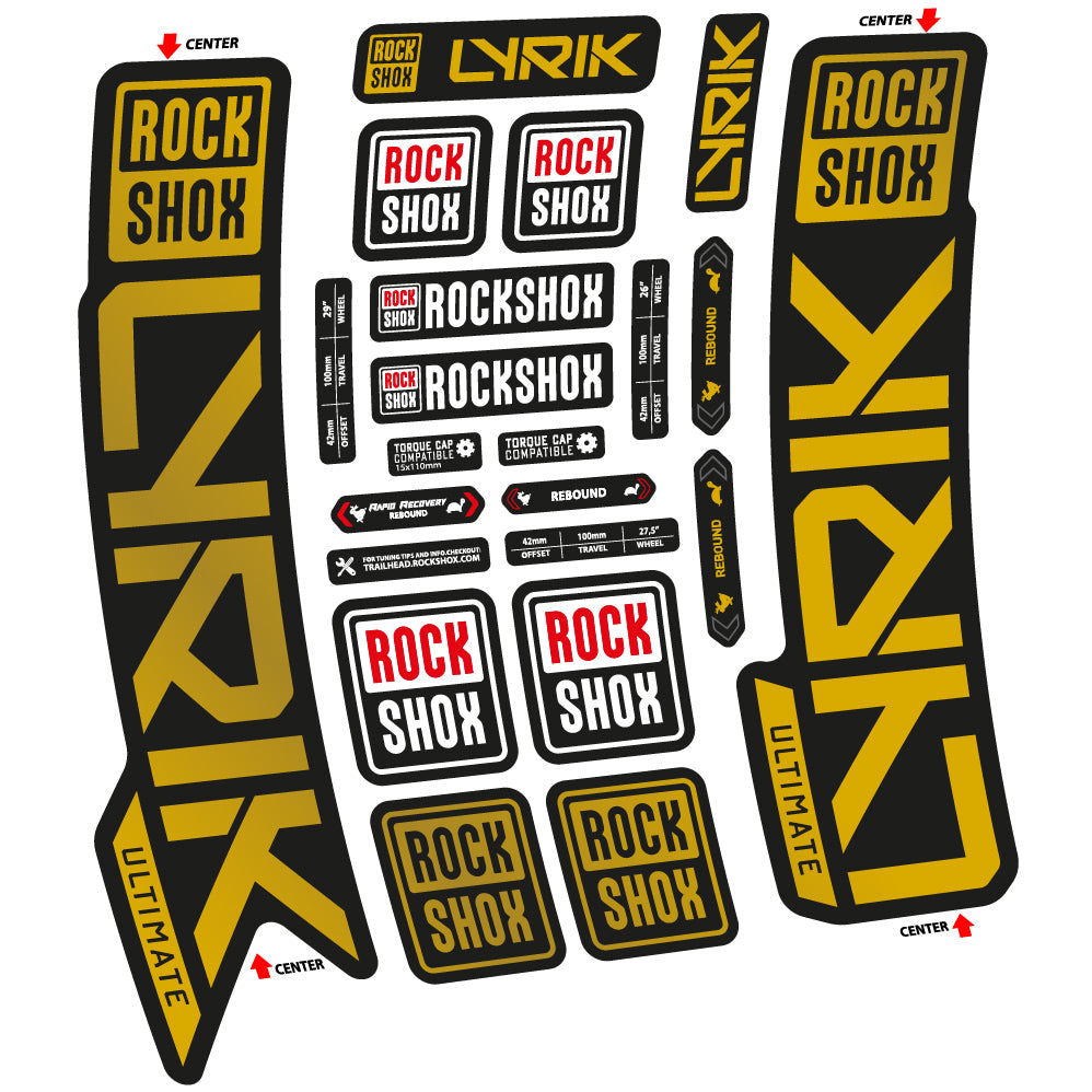 Autocollant Rock Shox Lyrik Ultimate 2023, Fourche 29, Autocollant Vélo vinyle