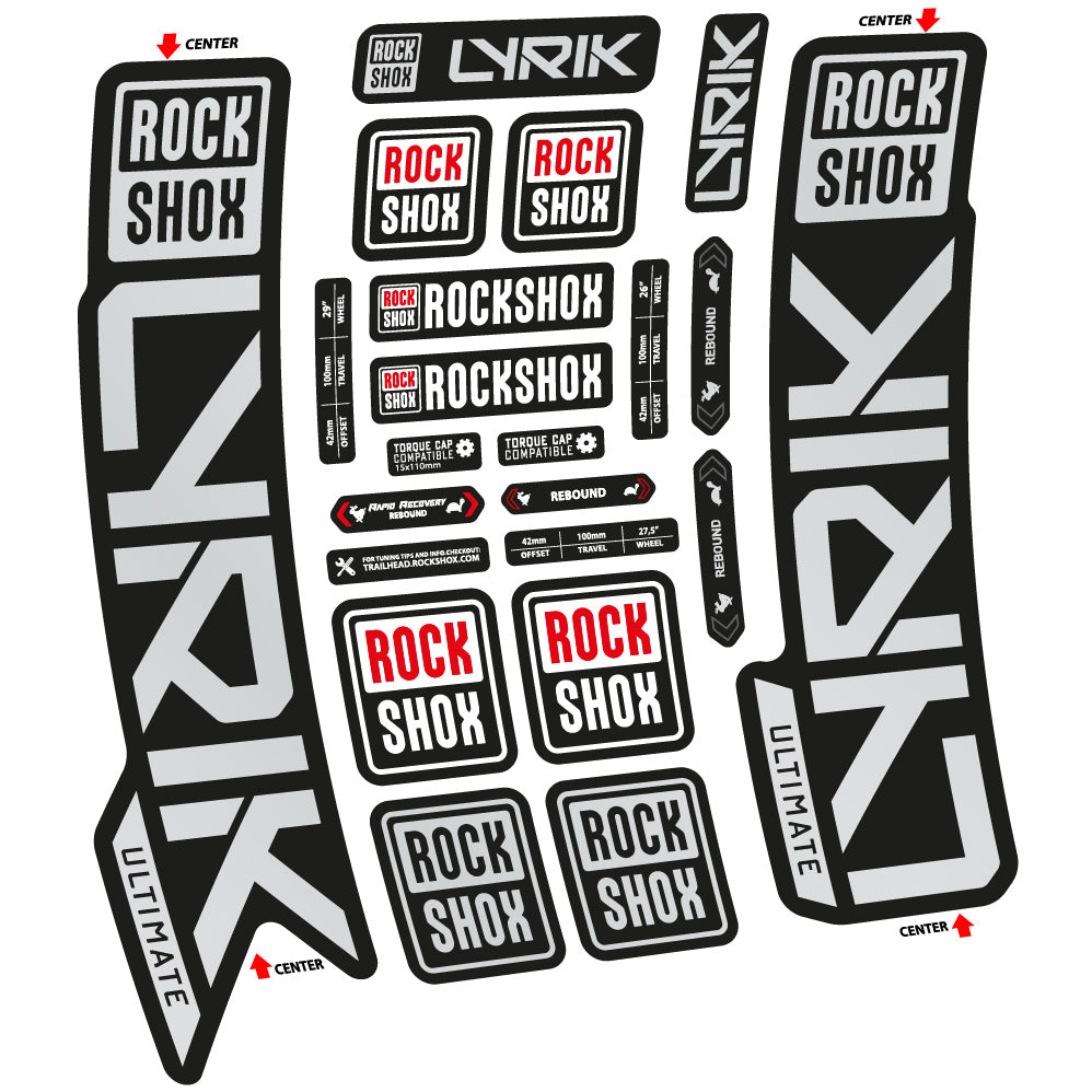 Autocollant Rock Shox Lyrik Ultimate 2023, Fourche 29, Autocollant Vélo vinyle