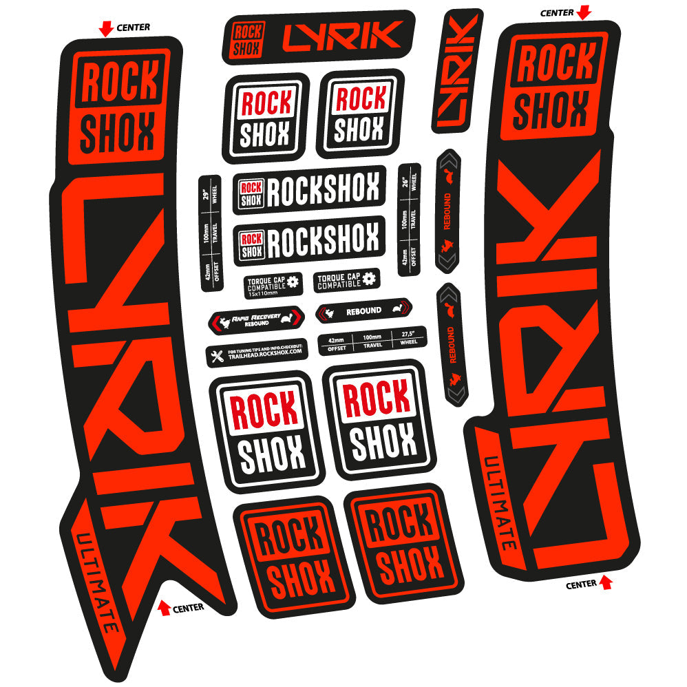 Autocollant Rock Shox Lyrik Ultimate 2023, Fourche 29, Autocollant Vélo vinyle