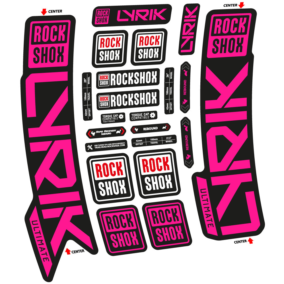 Autocollant Rock Shox Lyrik Ultimate 2023, Fourche 29, Autocollant Vélo vinyle