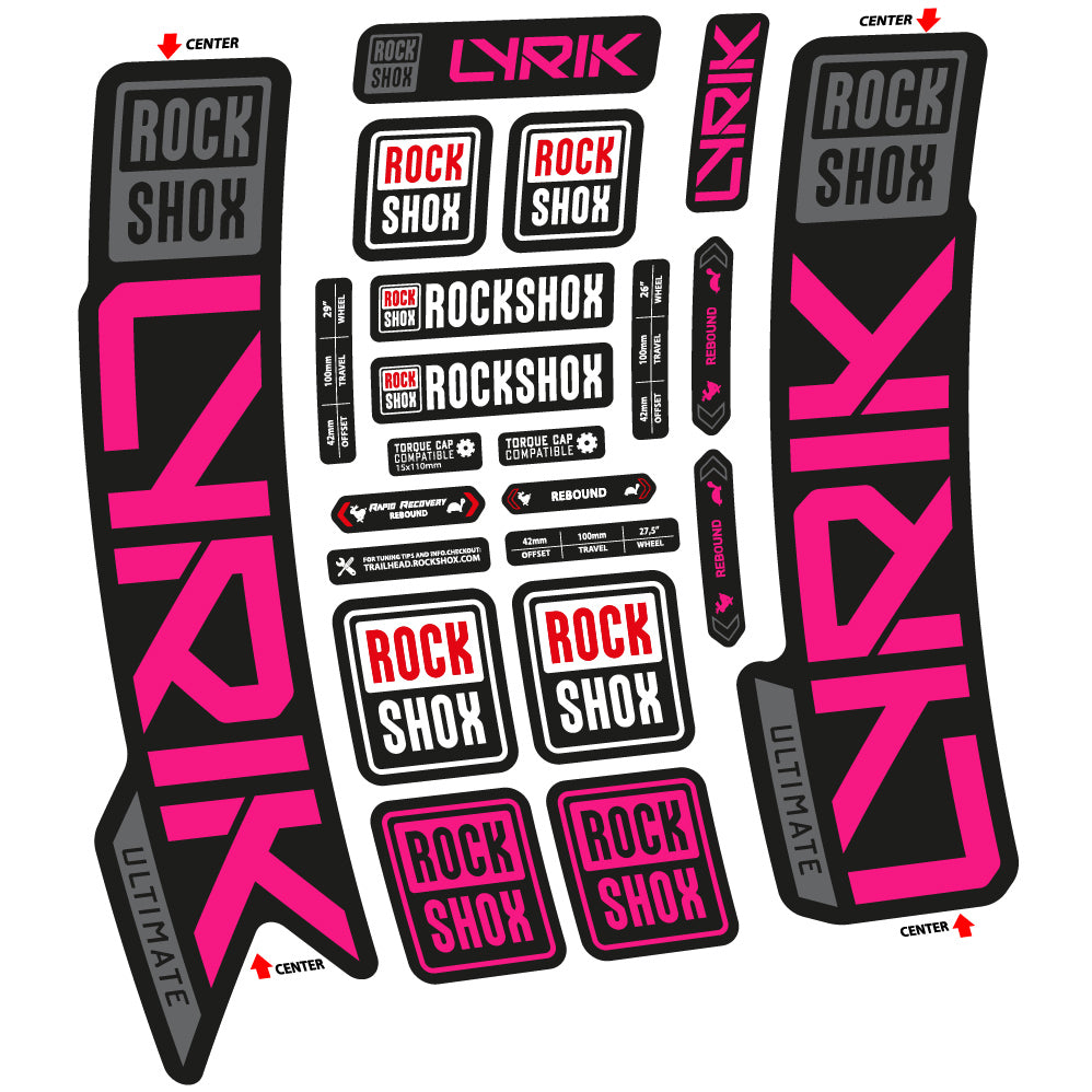 Autocollant Rock Shox Lyrik Ultimate 2023, Fourche 29, Autocollant Vélo vinyle