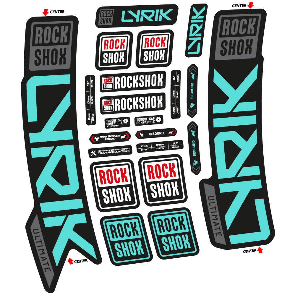 Autocollant Rock Shox Lyrik Ultimate 2023, Fourche 29, Autocollant Vélo vinyle