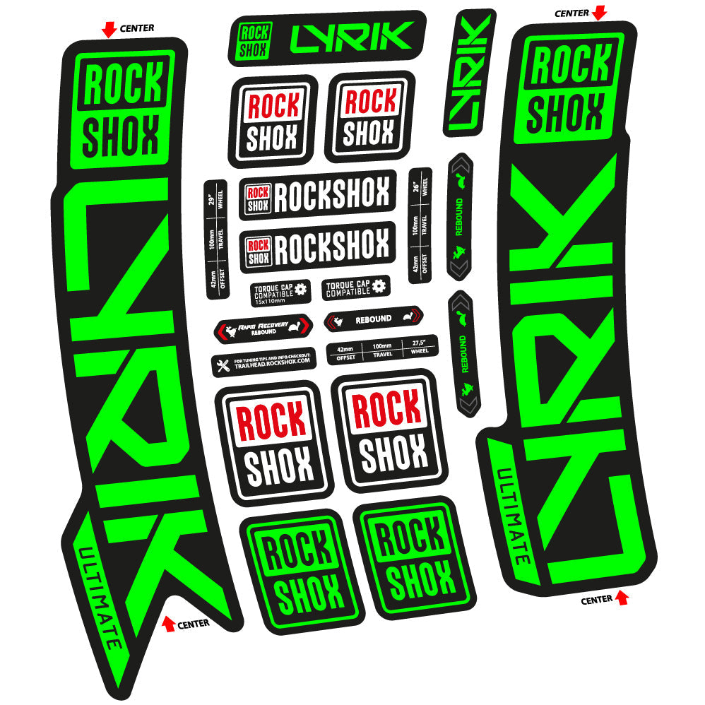 Autocollant Rock Shox Lyrik Ultimate 2023, Fourche 29, Autocollant Vélo vinyle