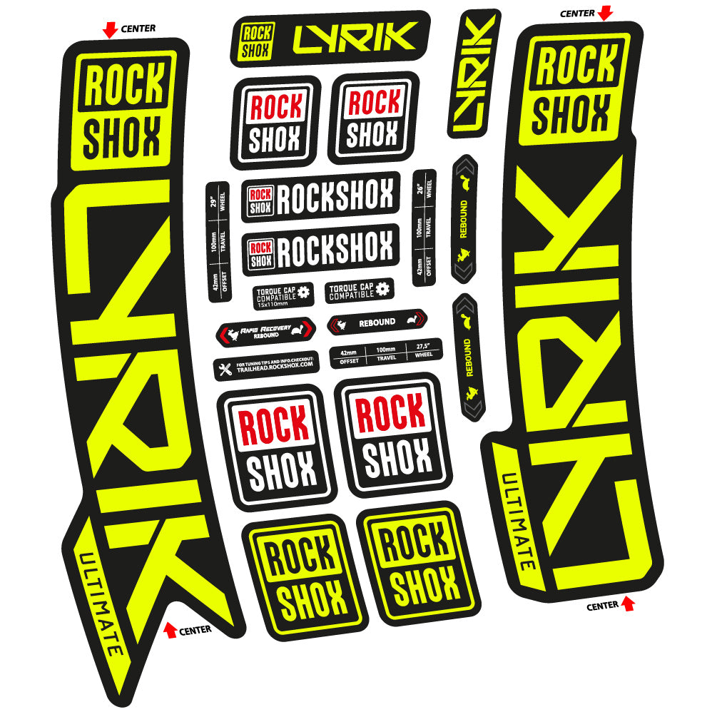 Autocollant Rock Shox Lyrik Ultimate 2023, Fourche 29, Autocollant Vélo vinyle