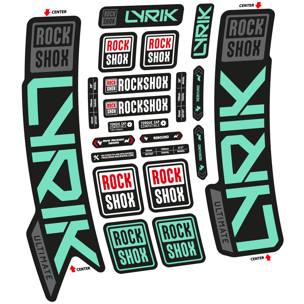 Autocollant Rock Shox Lyrik Ultimate 2023, Fourche 29, Autocollant Vélo vinyle