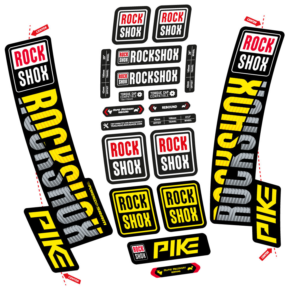 Autocollant Rock Shox Pike 2018, Fourche 29, Autocollant Vélo vinyle