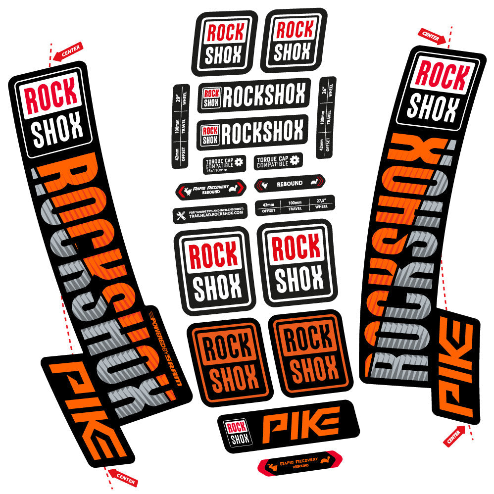 Autocollant Rock Shox Pike 2018, Fourche 29, Autocollant Vélo vinyle