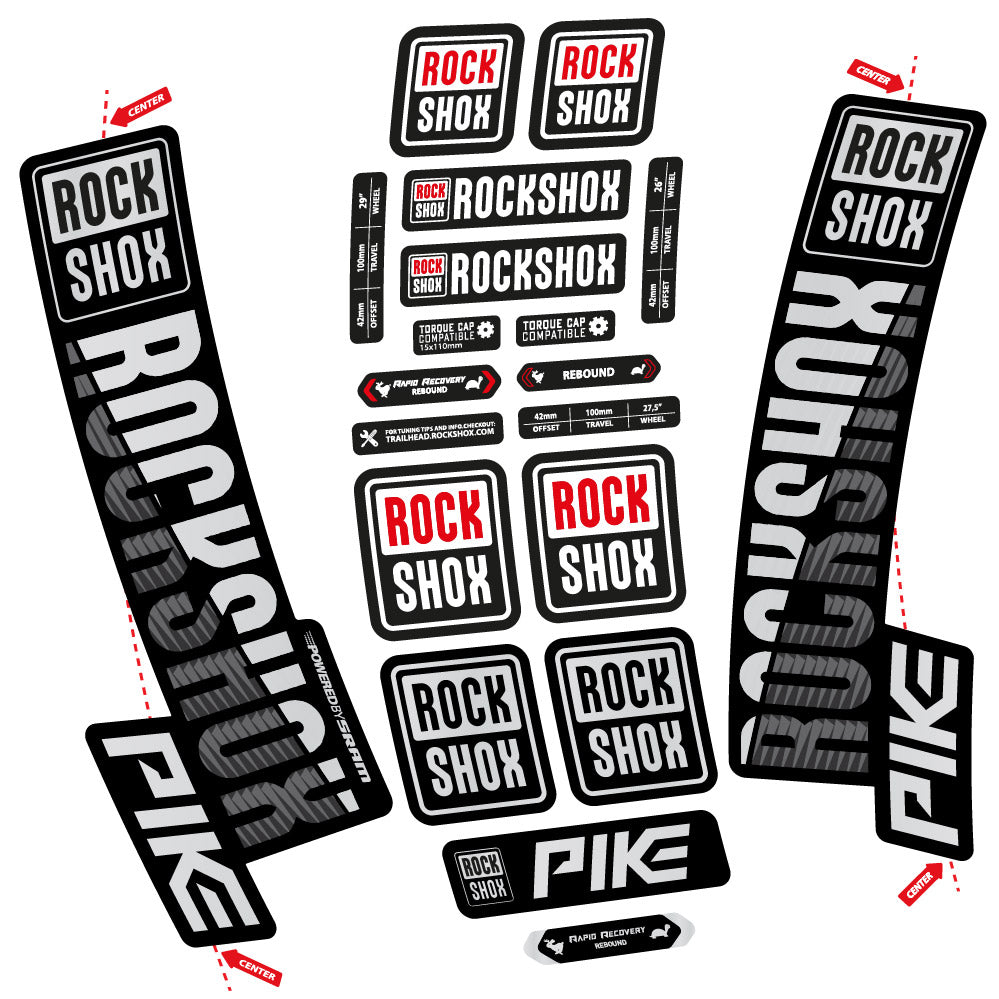 Autocollant Rock Shox Pike 2018, Fourche 29, Autocollant Vélo vinyle