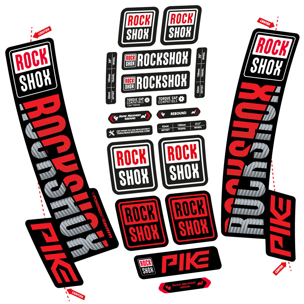 Autocollant Rock Shox Pike 2018, Fourche 29, Autocollant Vélo vinyle