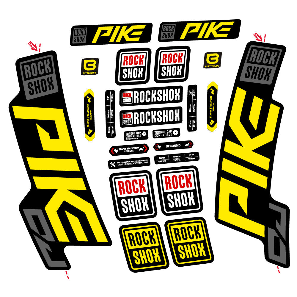 Autocollant Rock Shox Pike DJ, Fourche 29, Vélo vinyle autocollant