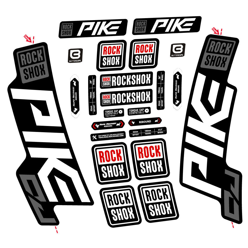 Autocollant Rock Shox Pike DJ, Fourche 29, Vélo vinyle autocollant