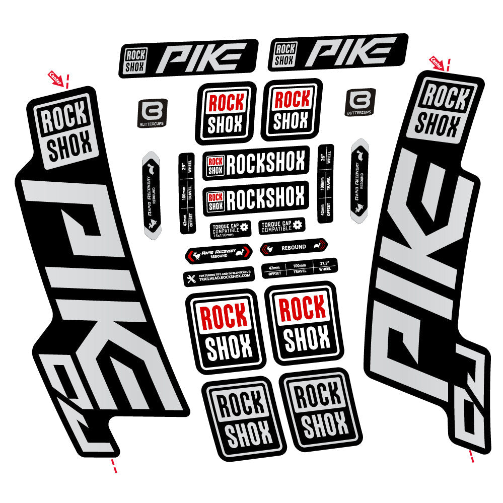Autocollant Rock Shox Pike DJ, Fourche 29, Vélo vinyle autocollant