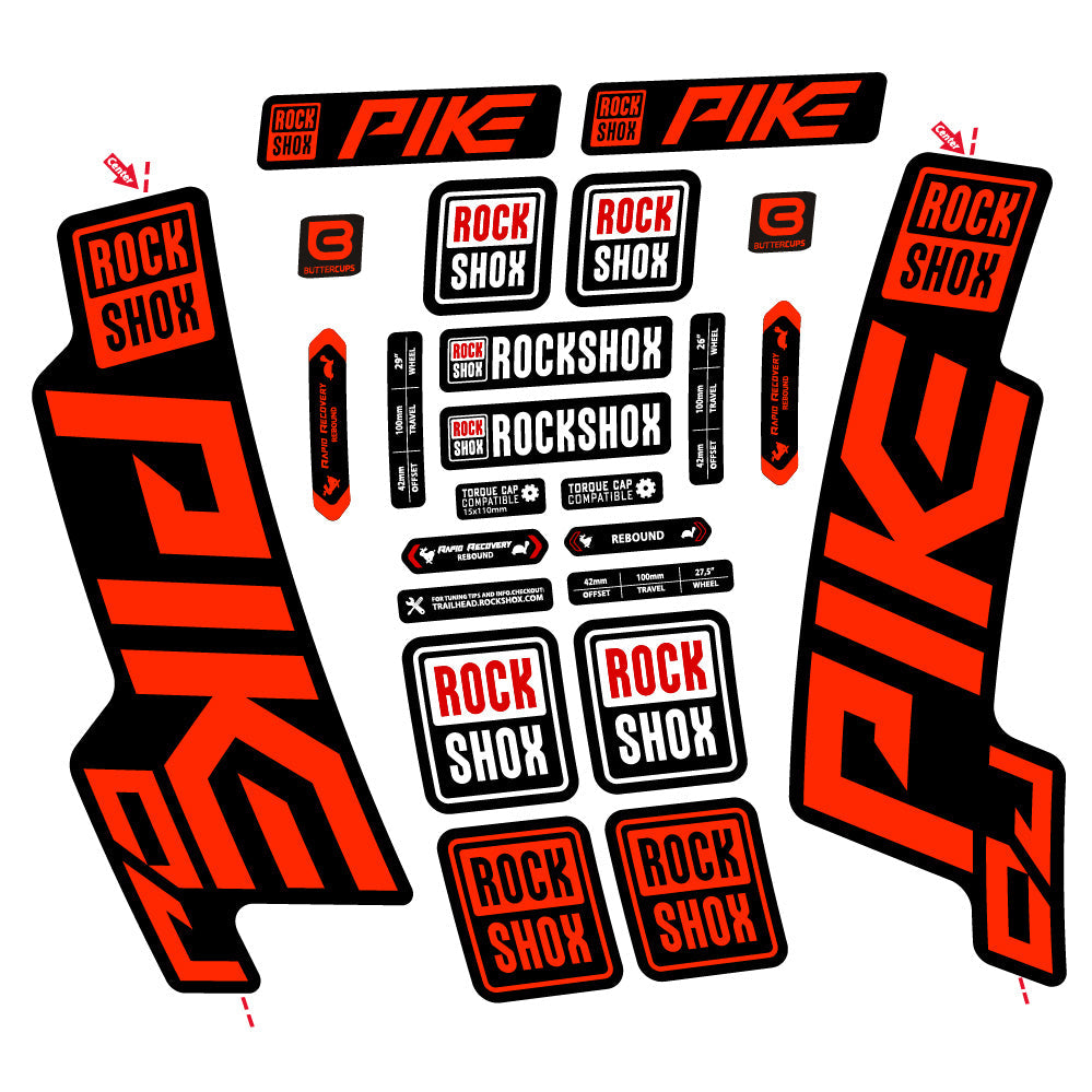 Autocollant Rock Shox Pike DJ, Fourche 29, Vélo vinyle autocollant
