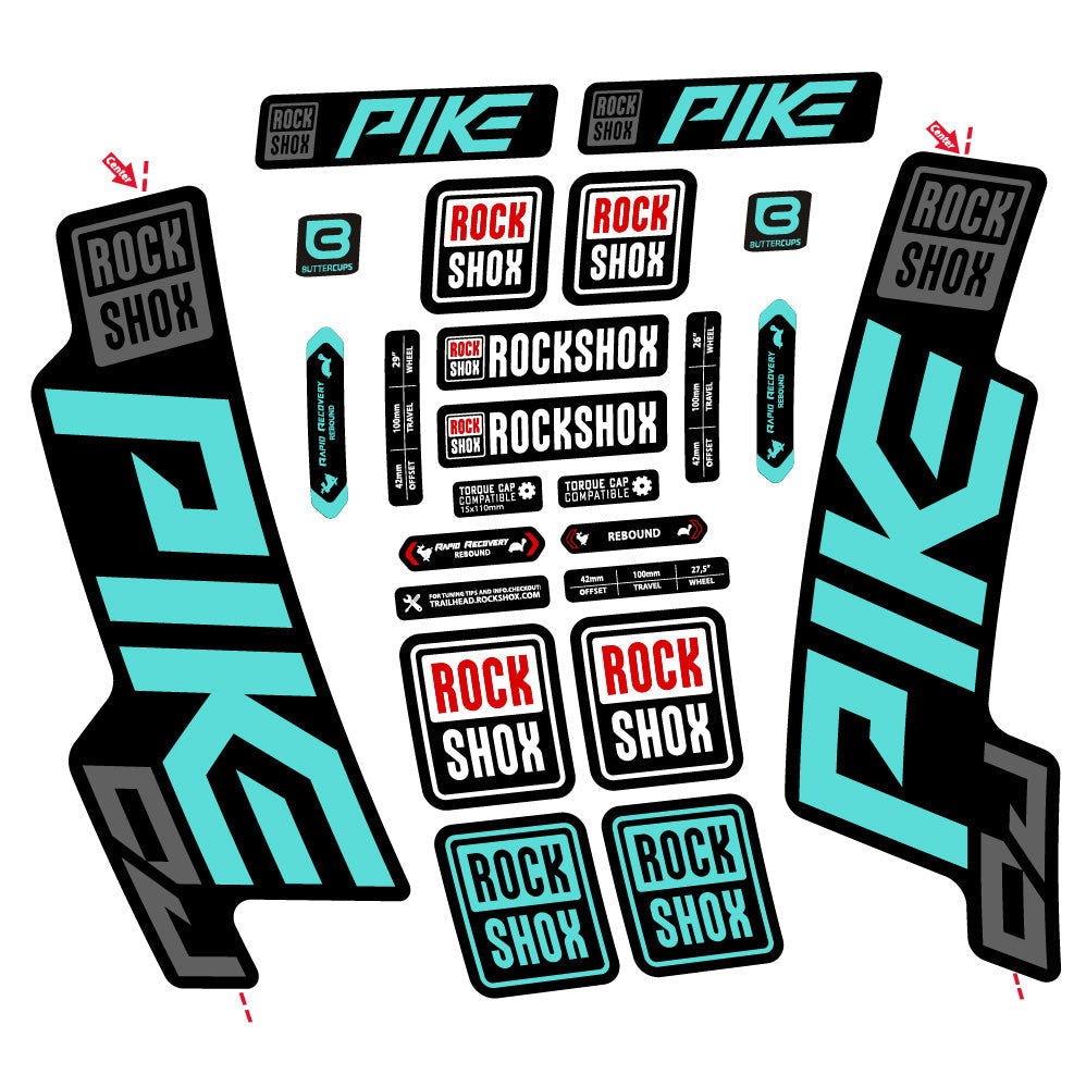 Autocollant Rock Shox Pike DJ, Fourche 29, Vélo vinyle autocollant