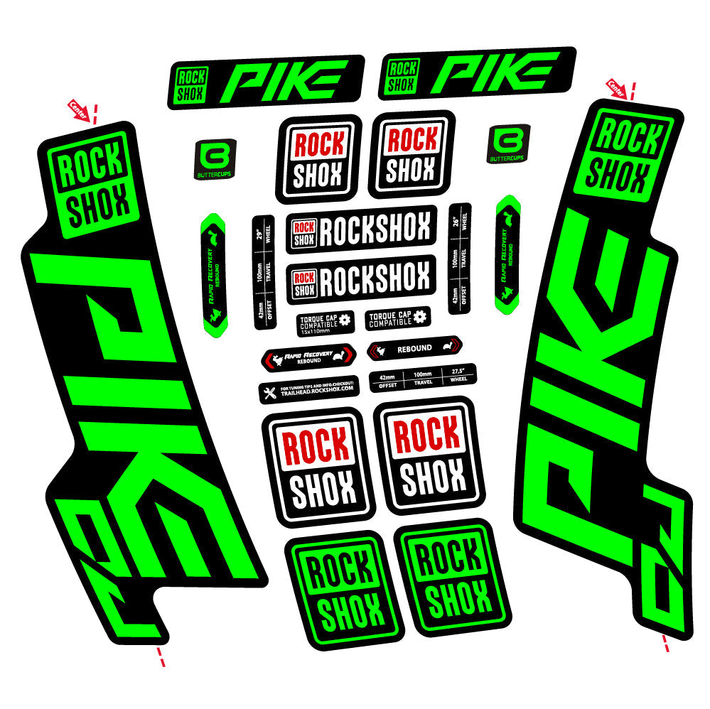 Autocollant Rock Shox Pike DJ, Fourche 29, Vélo vinyle autocollant