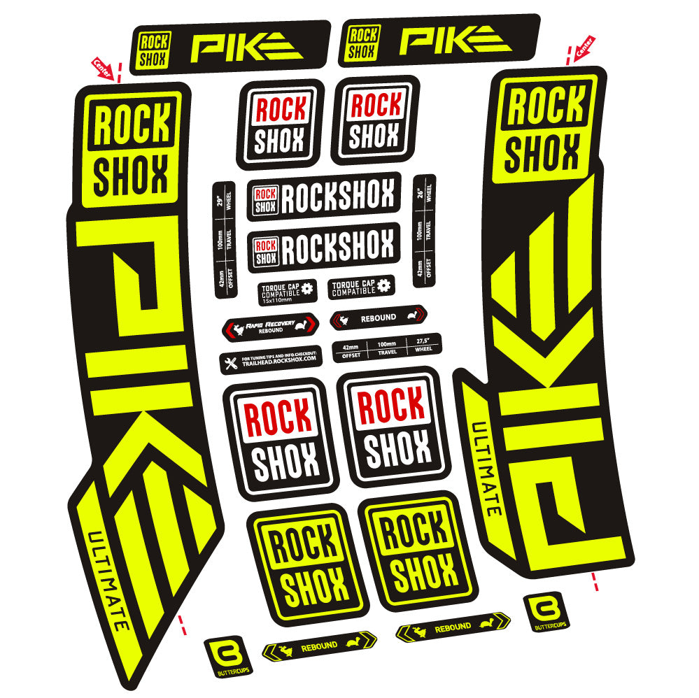 Autocollant Rock Shox Pike Ultimate, Fourche 29, Autocollant Vélo vinyle