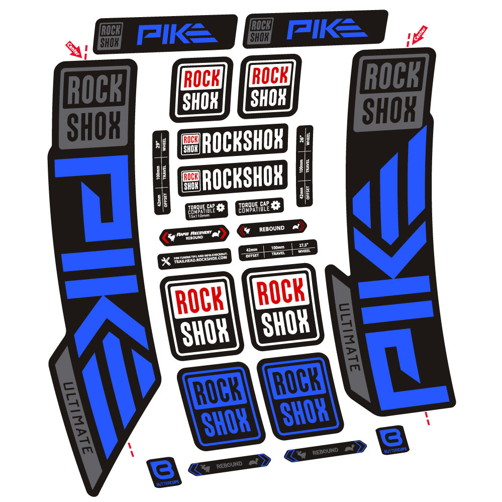Autocollant Rock Shox Pike Ultimate, Fourche 29, Autocollant Vélo vinyle