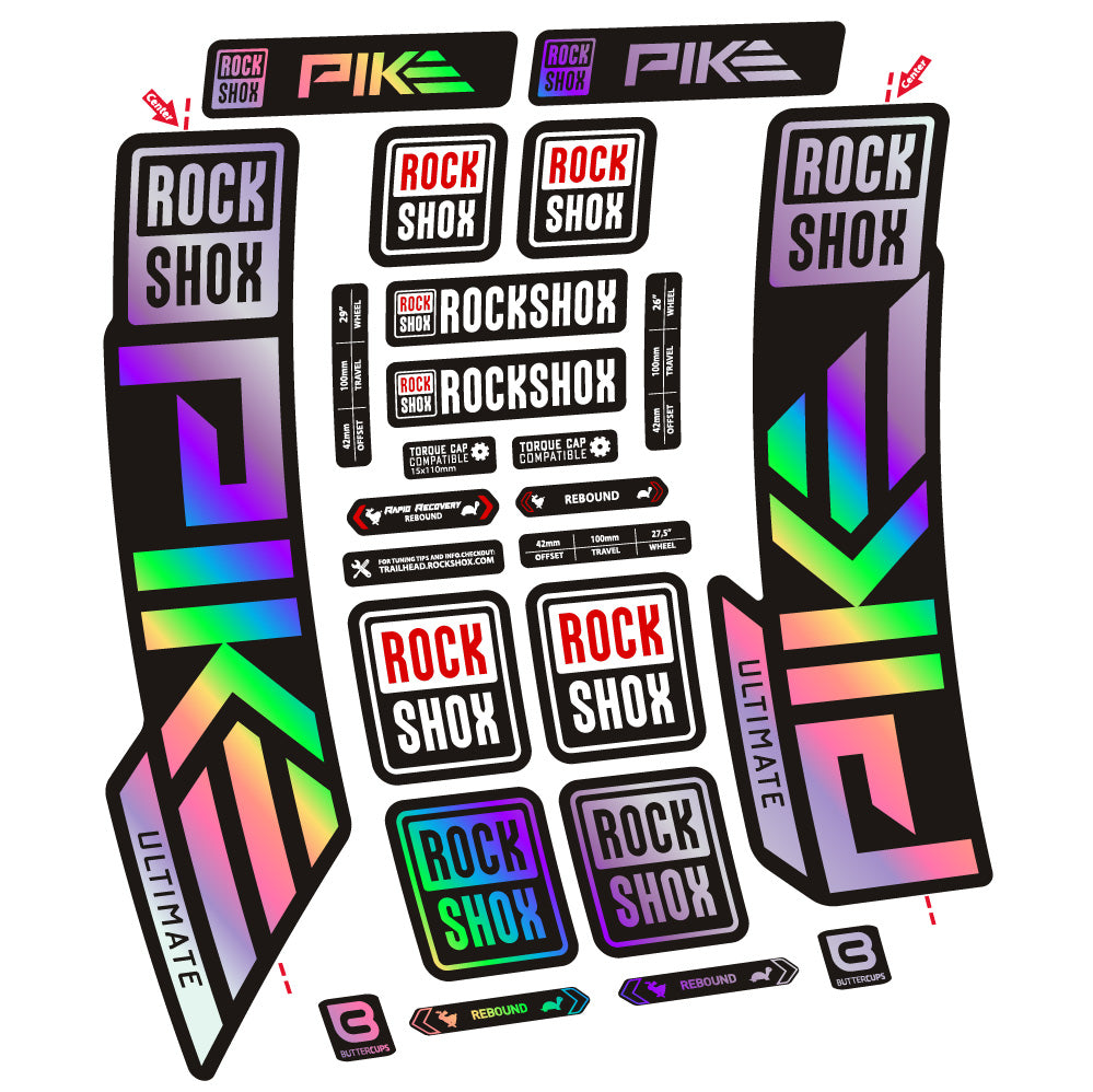 Autocollant Rock Shox Pike Ultimate, Fourche 29, Autocollant Vélo vinyle