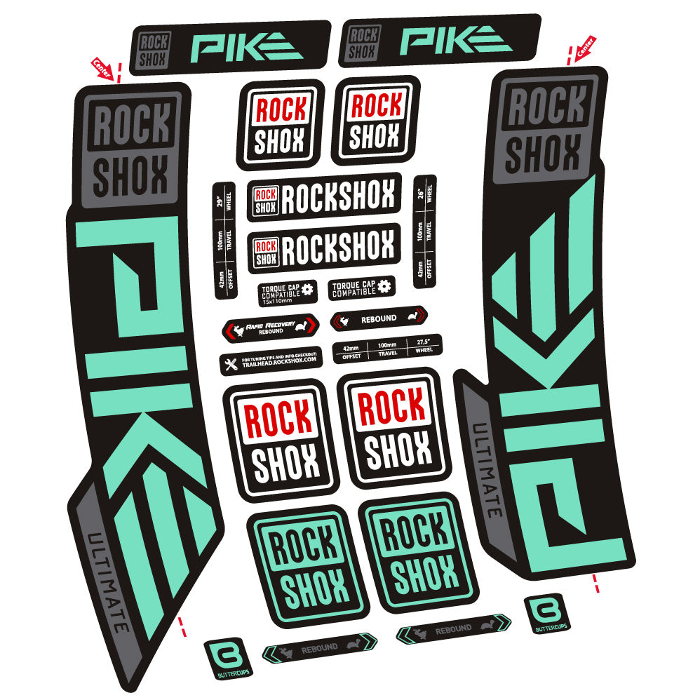 Autocollant Rock Shox Pike Ultimate, Fourche 29, Autocollant Vélo vinyle