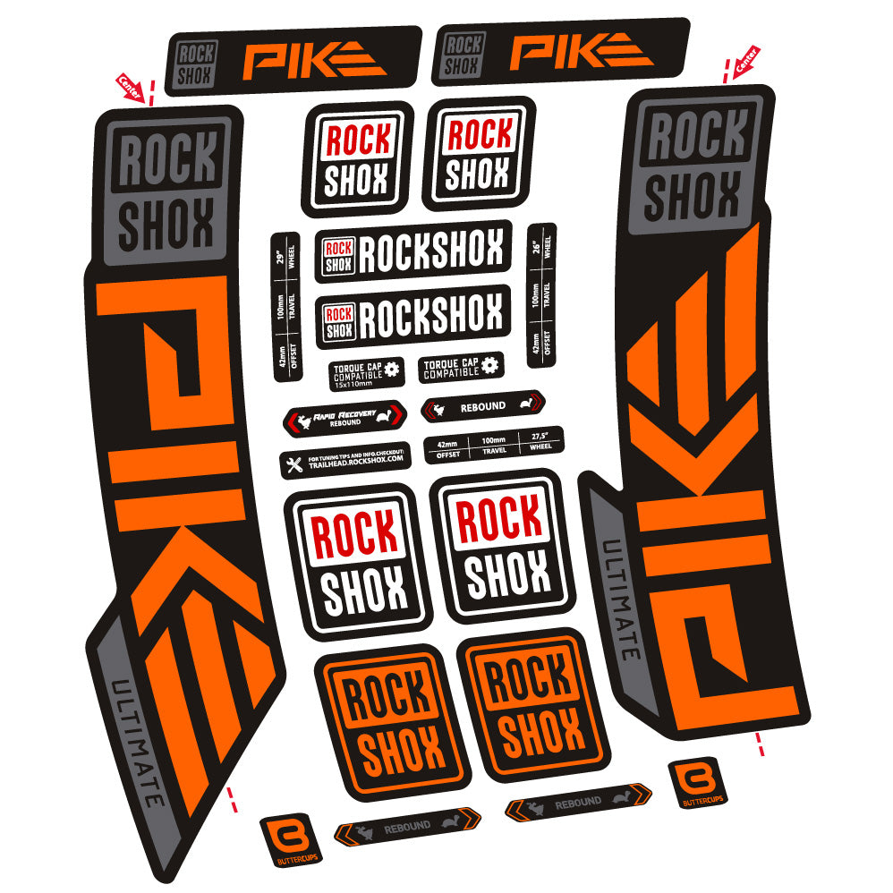 Autocollant Rock Shox Pike Ultimate, Fourche 29, Autocollant Vélo vinyle