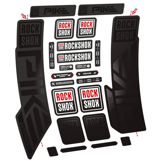 Autocollant Rock Shox Pike Ultimate, Fourche 29, Autocollant Vélo vinyle