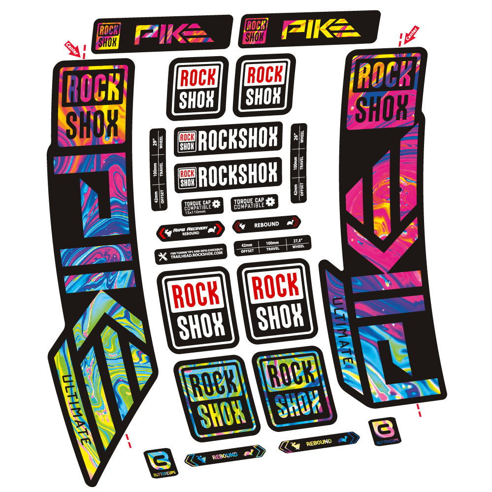 Autocollant Rock Shox Pike Ultimate, Fourche 29, Autocollant Vélo vinyle