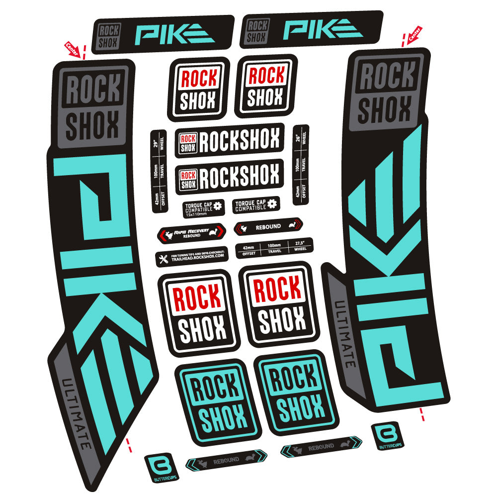 Autocollant Rock Shox Pike Ultimate, Fourche 29, Autocollant Vélo vinyle