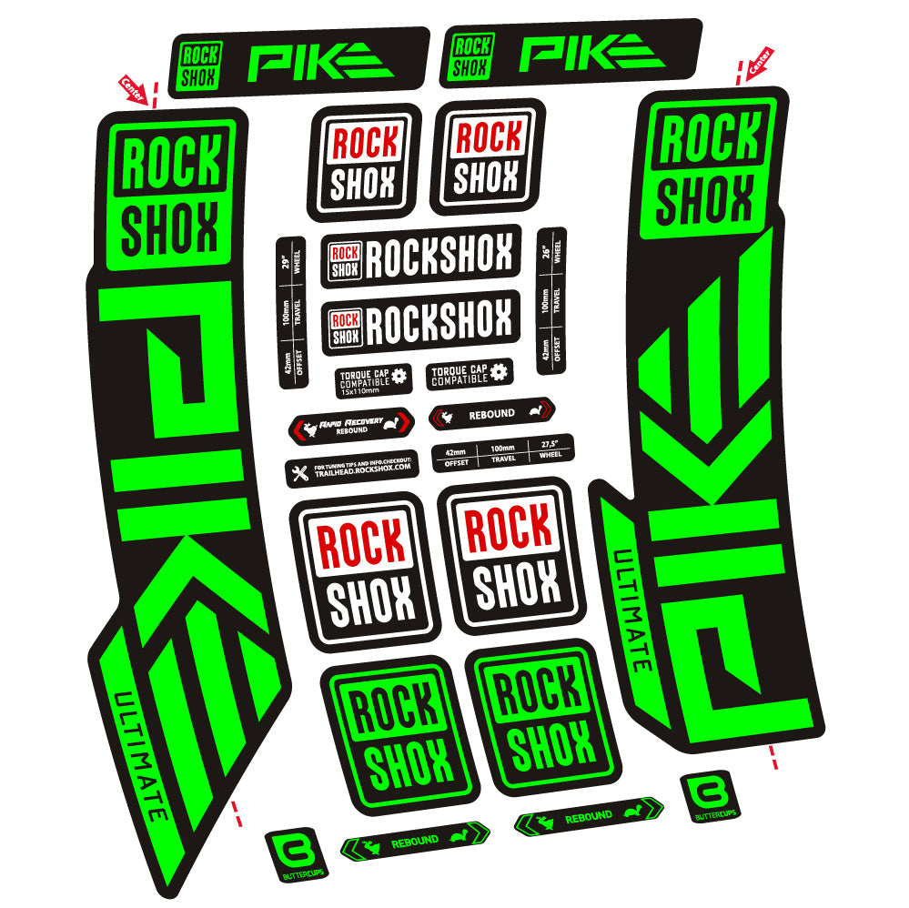 Autocollant Rock Shox Pike Ultimate, Fourche 29, Autocollant Vélo vinyle