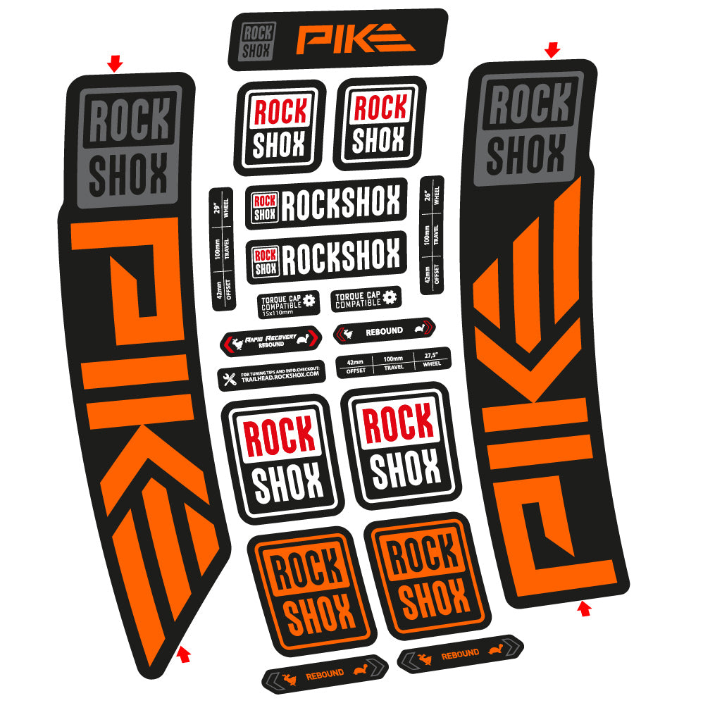 Autocollant Rock Shox Pike 2023 Vélo Fourche vinyle autocollant