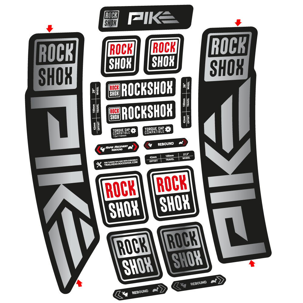 Autocollant Rock Shox Pike 2023 Vélo Fourche vinyle autocollant