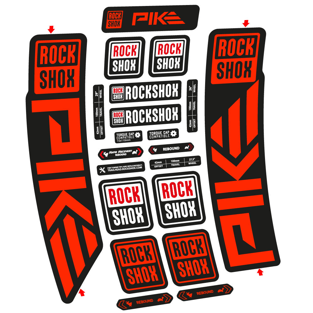 Autocollant Rock Shox Pike 2023 Vélo Fourche vinyle autocollant