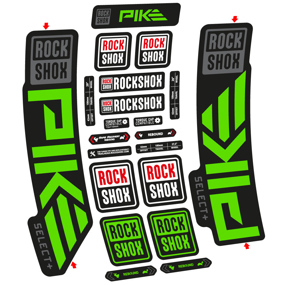 Autocollant Rock Shox Pike Select Plus 2023 Vélo Fourche vinyle autocollant