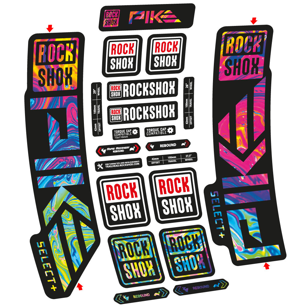 Autocollant Rock Shox Pike Select Plus 2023 Vélo Fourche vinyle autocollant