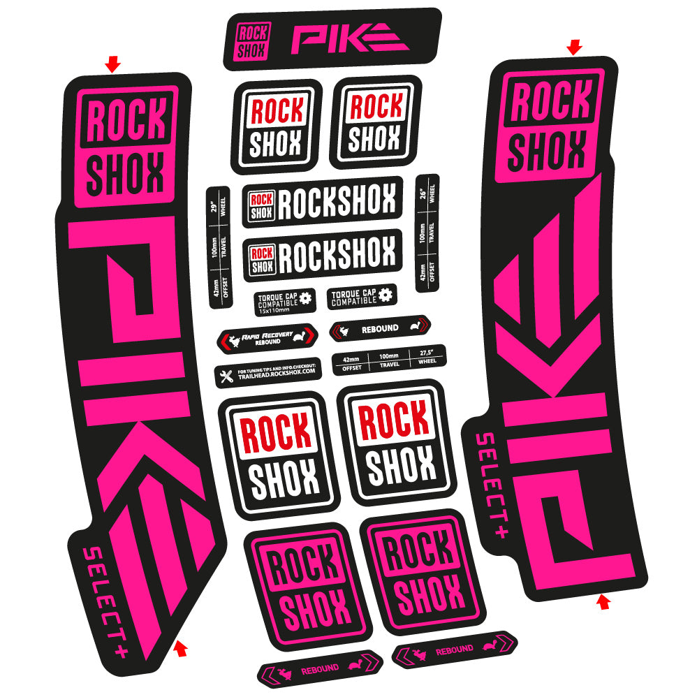 Autocollant Rock Shox Pike Select Plus 2023 Vélo Fourche vinyle autocollant