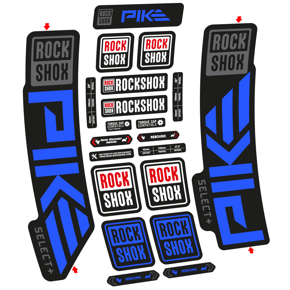Autocollant Rock Shox Pike Select Plus 2023 Vélo Fourche vinyle autocollant