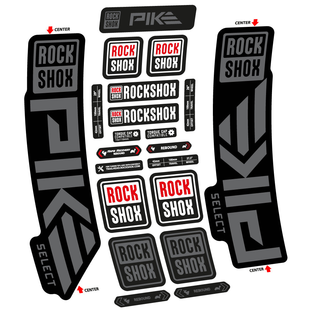 Autocollant Rock Shox Pike Select 2023 Vélo Fourche vinyle autocollant