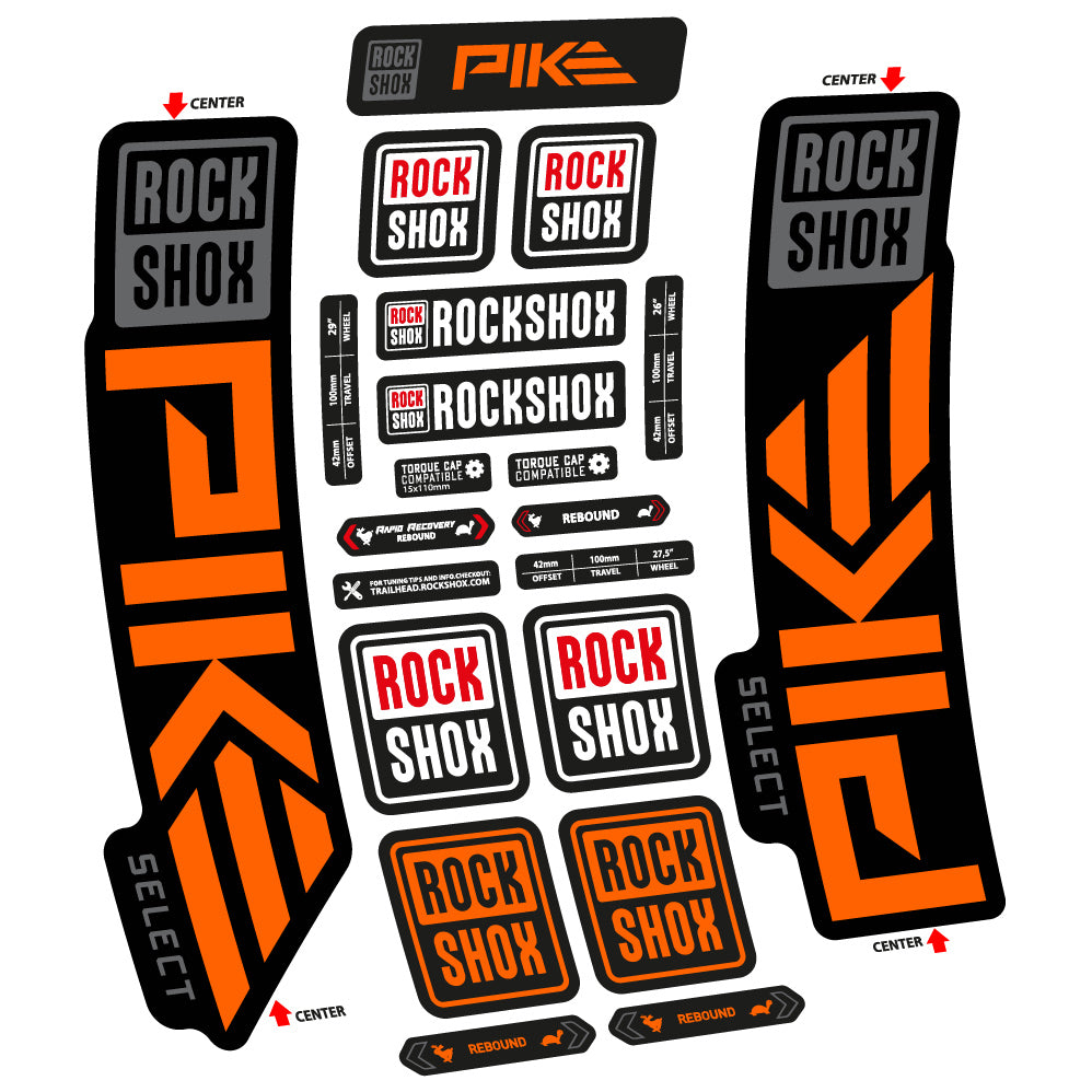 Autocollant Rock Shox Pike Select 2023 Vélo Fourche vinyle autocollant