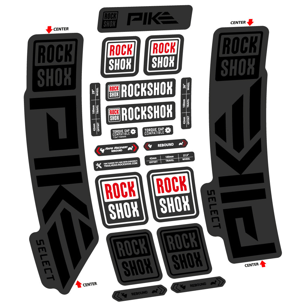 Autocollant Rock Shox Pike Select 2023 Vélo Fourche vinyle autocollant
