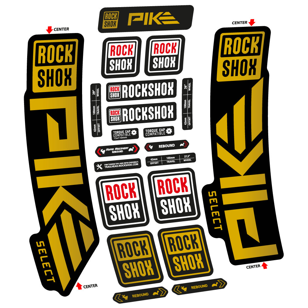 Autocollant Rock Shox Pike Select 2023 Vélo Fourche vinyle autocollant