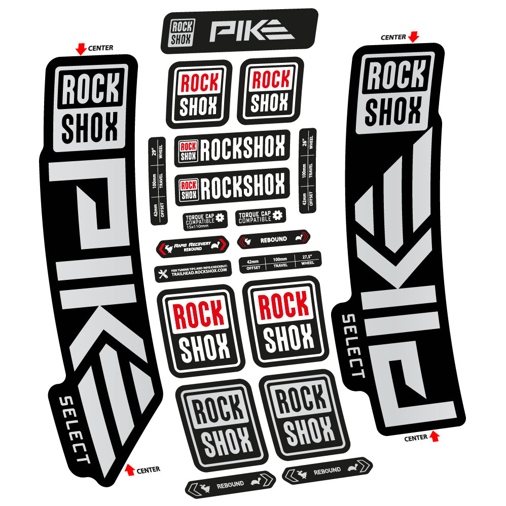 Autocollant Rock Shox Pike Select 2023 Vélo Fourche vinyle autocollant